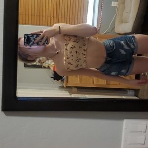 Xhileration Floral Backless Tube Top- Pink- S